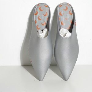 NWT Merine Serre x Melissa Futurewear Silver Metallic Pointed Toe Mule Flat